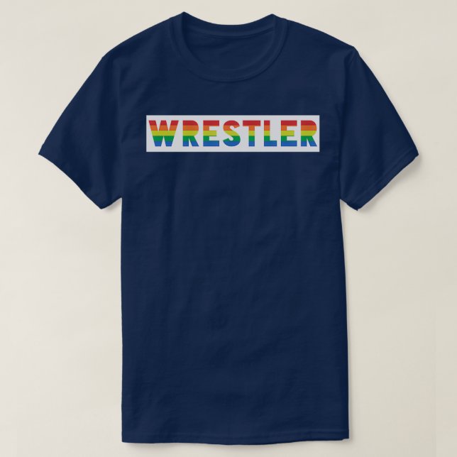 Wrestler Gay pride Rainbow Wrestling T Shirt (Design framsida)