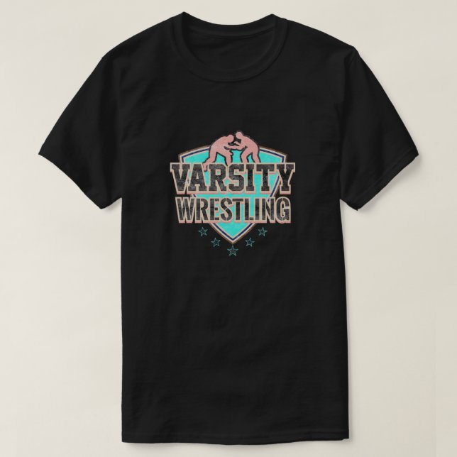 Wrestler Gift Varsity Wrestling Team Gift T Shirt (Design framsida)