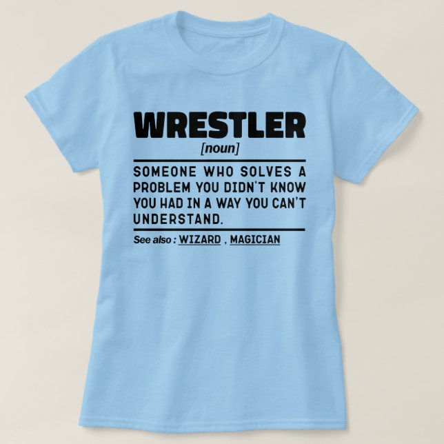 Wrestler Noun Definition Wrestling Älskare Funny T Shirt (Design framsida)
