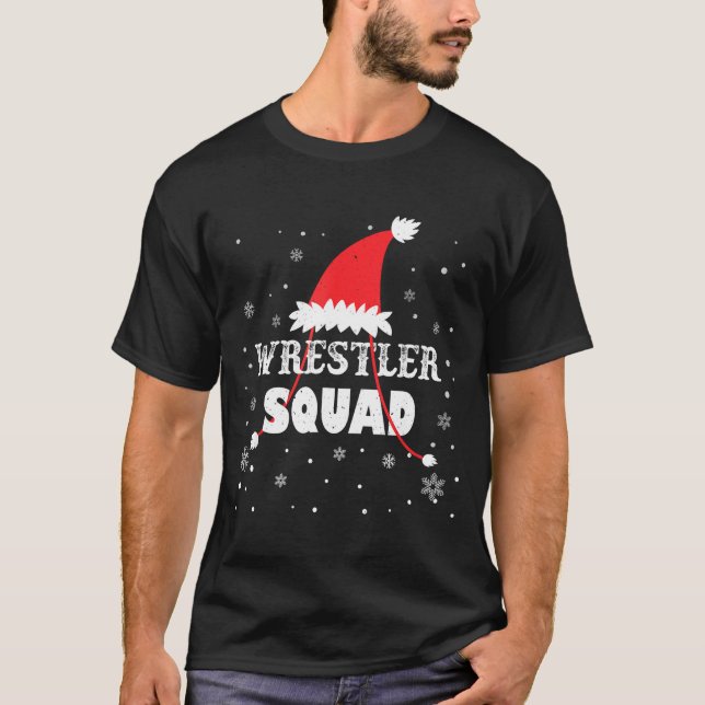 Wrestler Squad Christmas Wrestling Matching Xmas  T Shirt (Framsida)