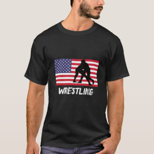 Wrestler Wrestling Fläkt American Flagga Women T Shirt