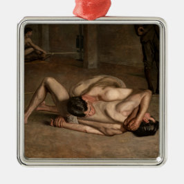 Wrestlers (av Thomas Eakins) Julgransprydnad Metall