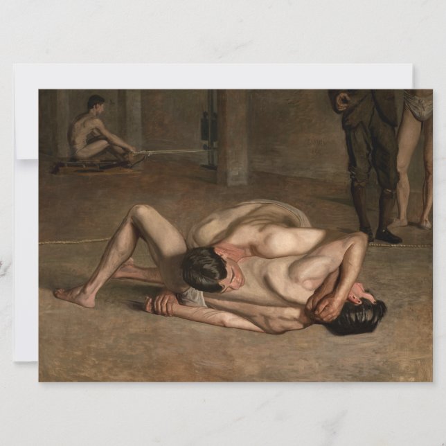 Wrestlers (av Thomas Eakins) Kort (Framsida)