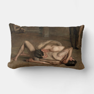 Wrestlers (av Thomas Eakins) Lumbarkudde