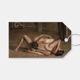 Wrestlers (av Thomas Eakins) Presentetikett