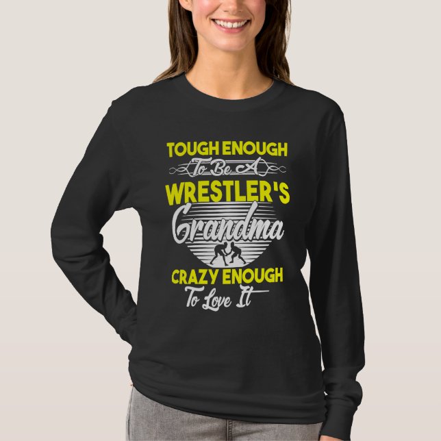 Wrestler's Grandma Wrestling T Shirt (Framsida)