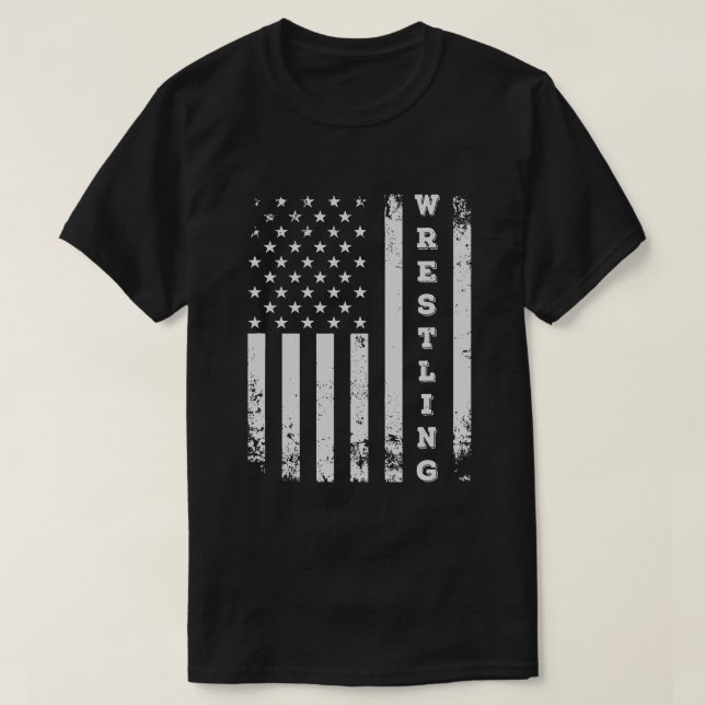 Wrestling American Flagga USA Quote Wrestler T Shirt (Design framsida)