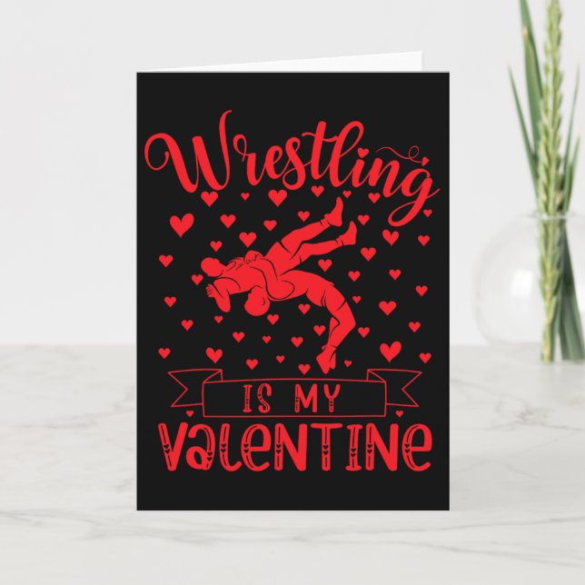 Wrestling är min valentinröd kärlekshjärta Alla hj Kort (Framsida)