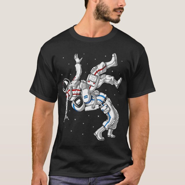 Wrestling Astronauter T Shirt (Framsida)