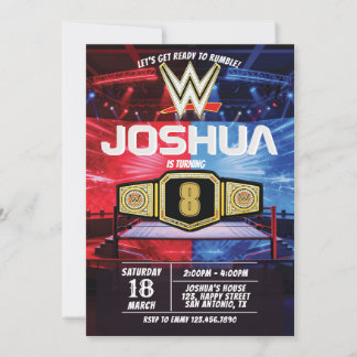 Wrestling Battle Birthday Invitation Inbjudningar