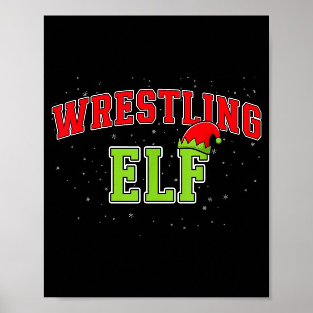 Wrestling Elf Christmas Family Matching Group Xmas Poster (Framsidan)