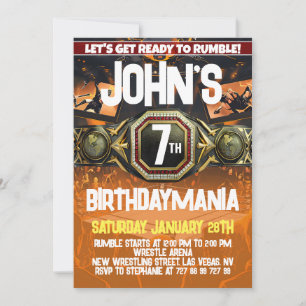 Wrestling Födelsedagsfest inbjudan Theme