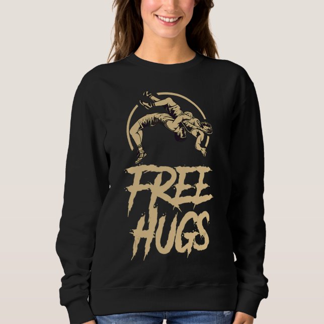 Wrestling Free Hugs Wrestling T Shirt (Framsida)