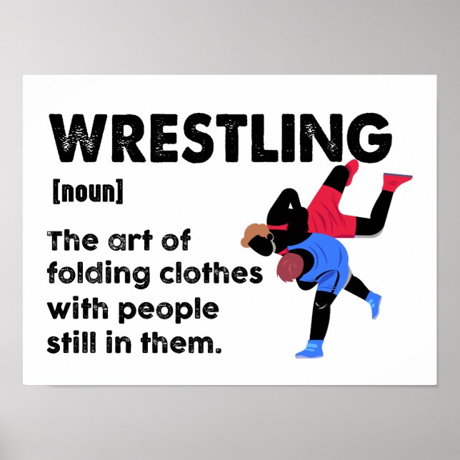 Wrestling Funny Dictionary Definition Wrestler Poster (Framsidan)