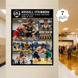 Wrestling High School Senior 7 Photo Collage Poster