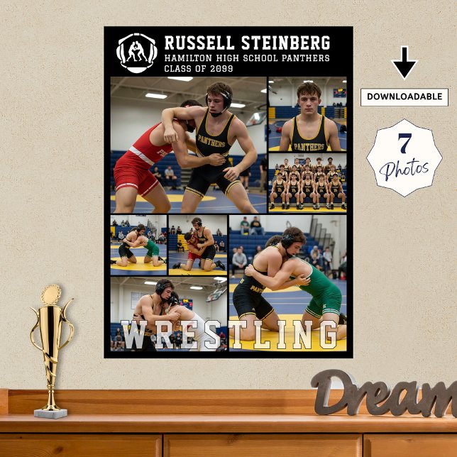 Wrestling High School Senior 7 Photo Collage Poster (Skapare uppladdad)