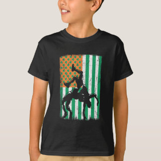 Wrestling Irish USA American Flagga St patrick's d T Shirt
