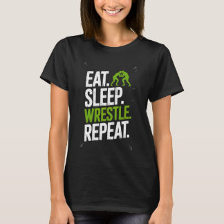 Wrestling Life Eat Sleep Wrestle Repeat Mat T Shirt