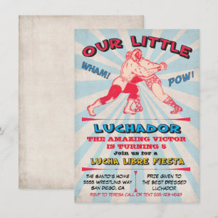 Wrestling Lucha Libre Birthday Fiesta Party Inbjudningar