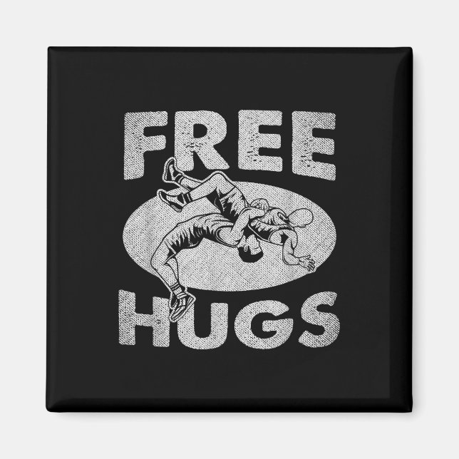 Wrestling - Lustigt, gratis Hugs Wrestling Magnet (Framsidan)