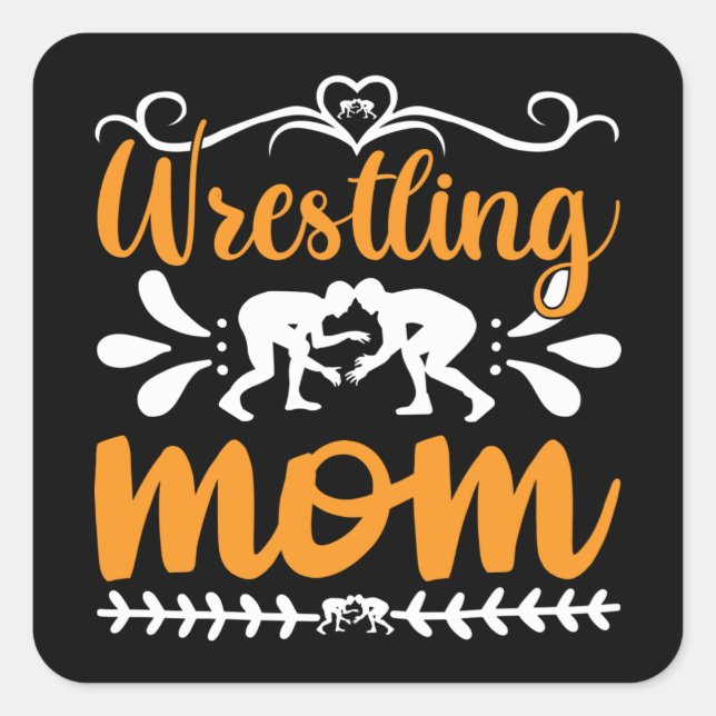 Wrestling Mamma Fyrkantigt Klistermärke (Framsida)