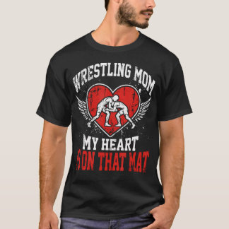 Wrestling Mamma Mitt Hjärta Är På Den T Shirt