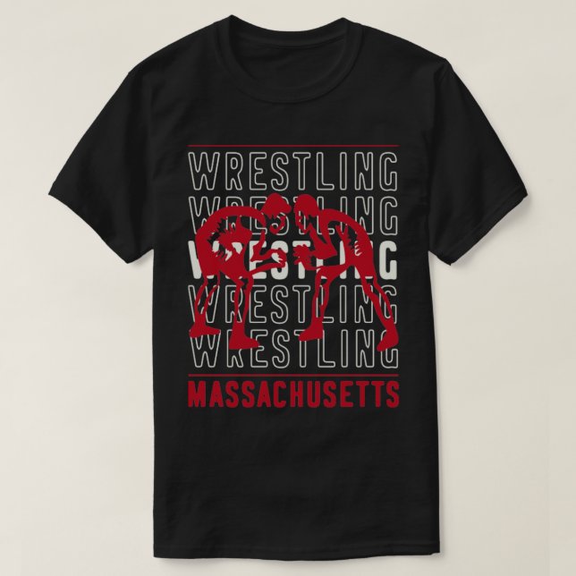 Wrestling Massachusetts T Shirt (Design framsida)