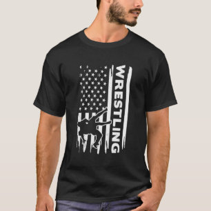Wrestling MMA wrestler US flagga-grafiskt begrepp T Shirt