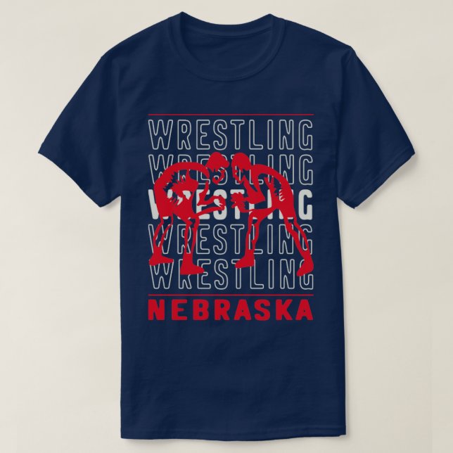 Wrestling Nebraska T Shirt (Design framsida)