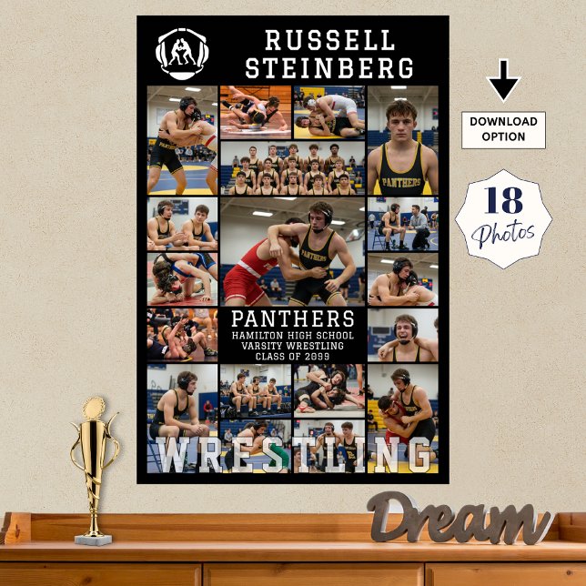 Wrestling Senior Graduation 18 Photo Collage Poster (Skapare uppladdad)