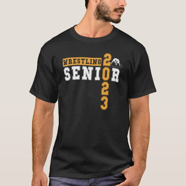 Wrestling Senior Night Senior 2023 Graduation Idea T Shirt (Framsida)