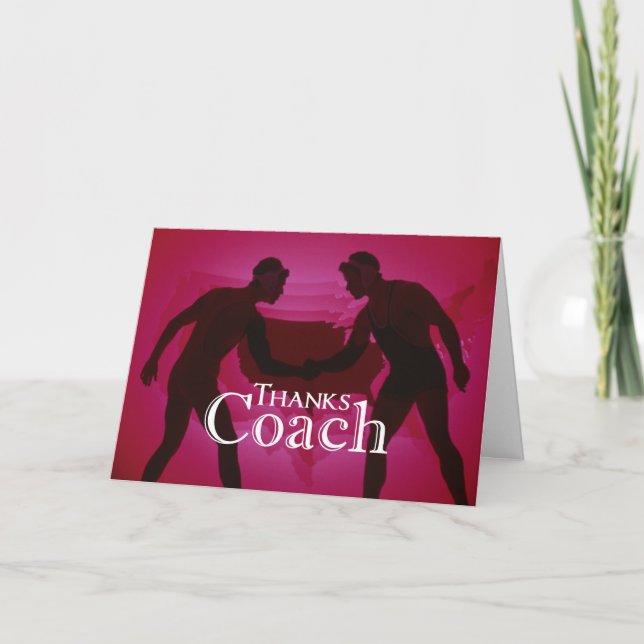 Wrestling, tack Coach Silhouette Red Kort (Framsida)