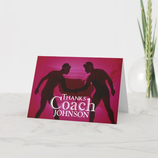 Wrestling, tack Coach Silhouette Red Kort (Framsida)