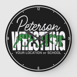 Wrestling Team ADD TEXT School Idrottsman Wrestler Stor Klocka