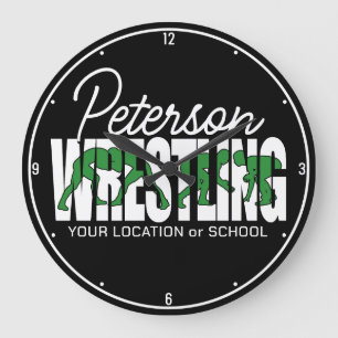 Wrestling Team ADD TEXT School Idrottsman Wrestler Stor Klocka
