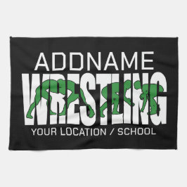 Wrestling Team ADD TEXT School Varsity Wrestler Kökshandduk