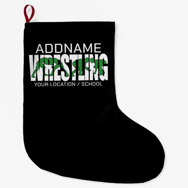 Wrestling Team ADD TEXT School Varsity Wrestler Stor Julstrumpa (Framsidan)