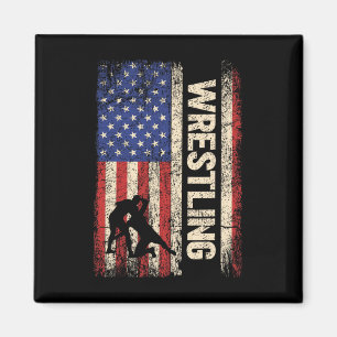 Wrestling Usa American Flagga Shirt Wrestle 4th of Magnet