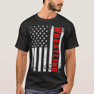 Wrestling Vintage American Flagga USA Quote Wrestl T Shirt