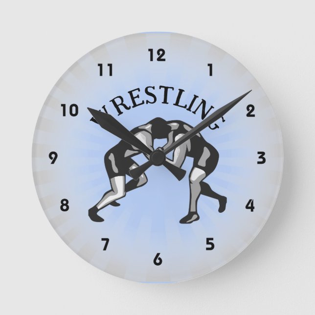 Wrestling Wrestler Design Rund Klocka (Framsida)