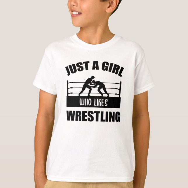 Wrestling Wrestler Wrestler Girl Sstickande Gift T Shirt (Framsida)