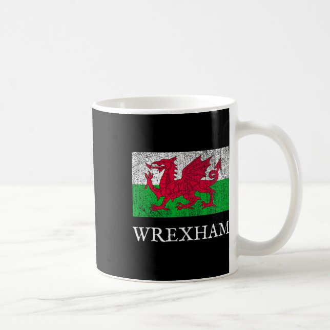 Wrexham Footbyll Wales Wales Fotbollströja Retro V Kaffemugg (Höger)