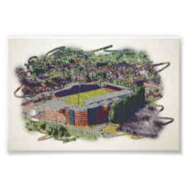 Wrexham Stadium Arkitektur Akvarell Konst Fototryck