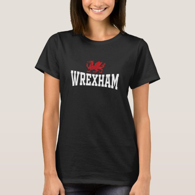 Wrexham Wales Red Dragon Wrecsam T Shirt (Framsida)