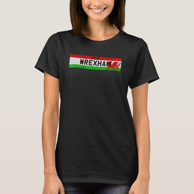 Wrexham Wales Retro Vintage T Shirt (Framsida)