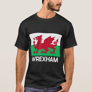 Wrexham Wales Welsh Flagga Baner Y Ddraig Goch T-S T Shirt