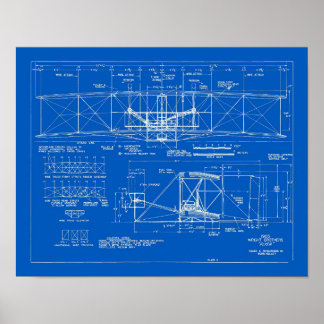 Wright Bros. "Flyer" - blåkopia 1903 Poster