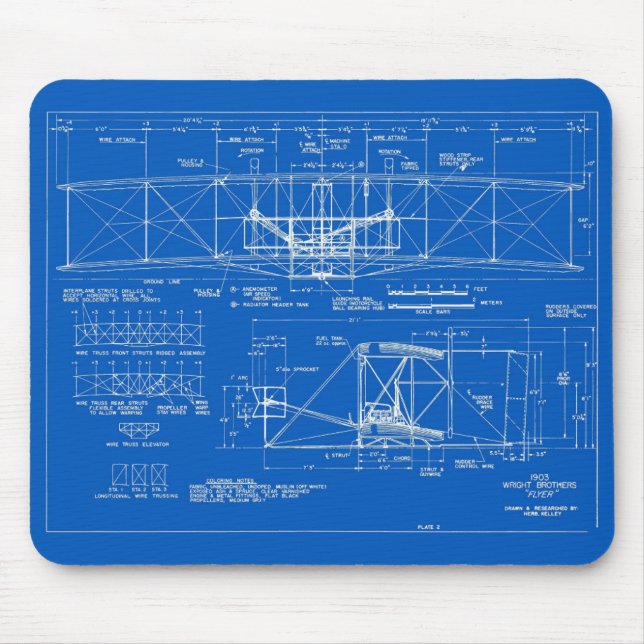 Wright Bros. "Reklamblad" ritning 1903 Musmatta (Framsidan)