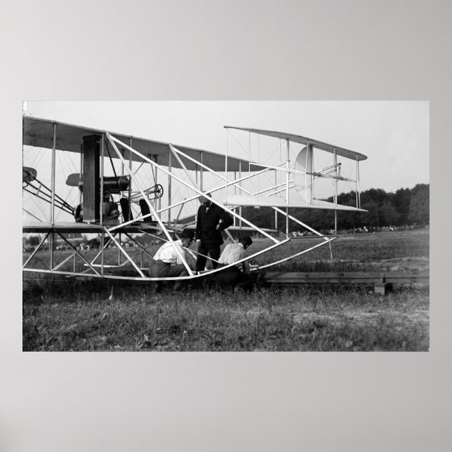 Wright Brothers Biplane on Launch Track 1909 Poster (Framsidan)