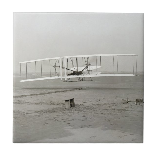Wright Brothers Flyer First Flygplan Flight Aviati Kakelplatta (Framsidan)